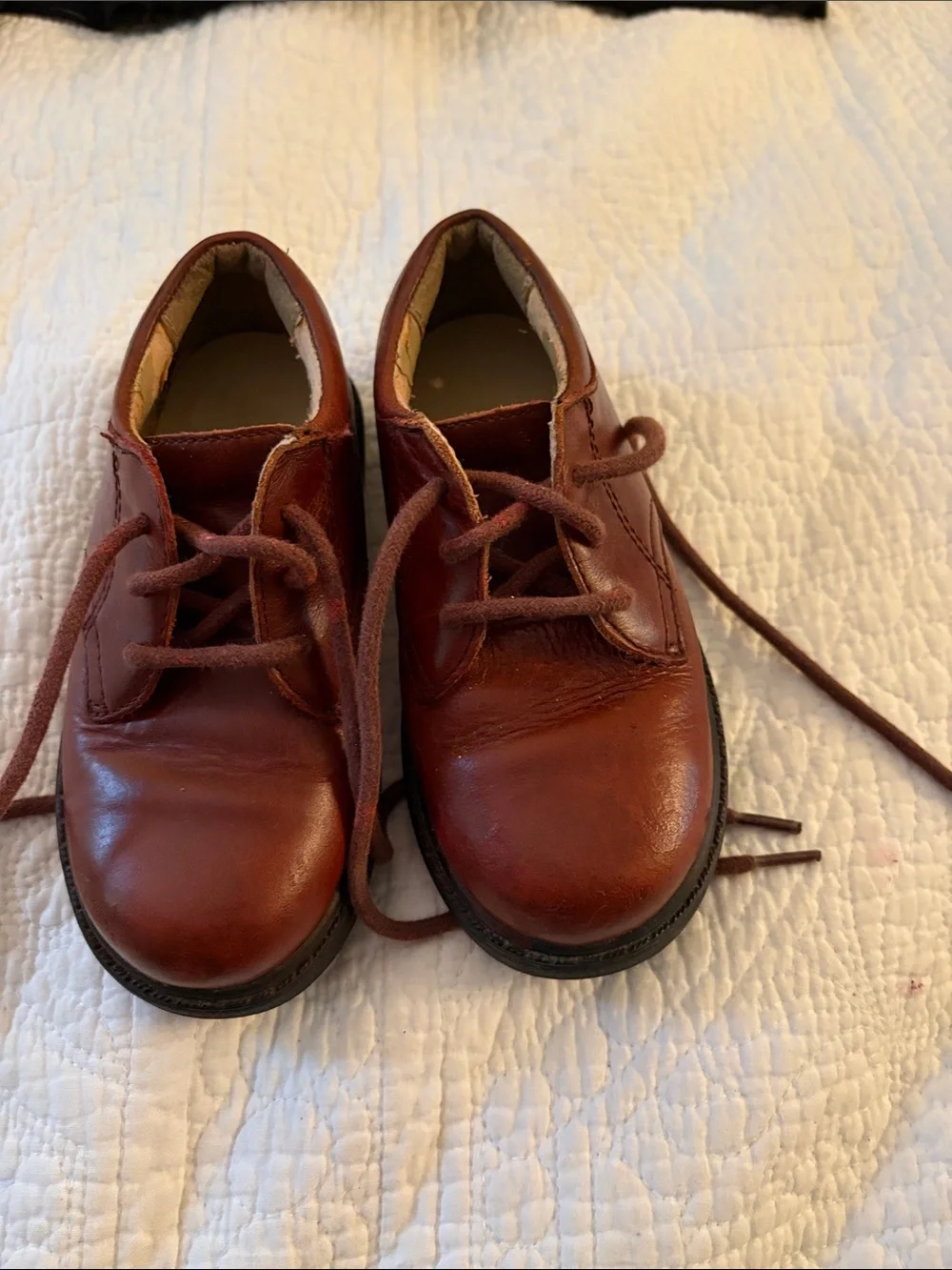 Stride Rite Toddler Leather Lace-Up Shoes in Brown